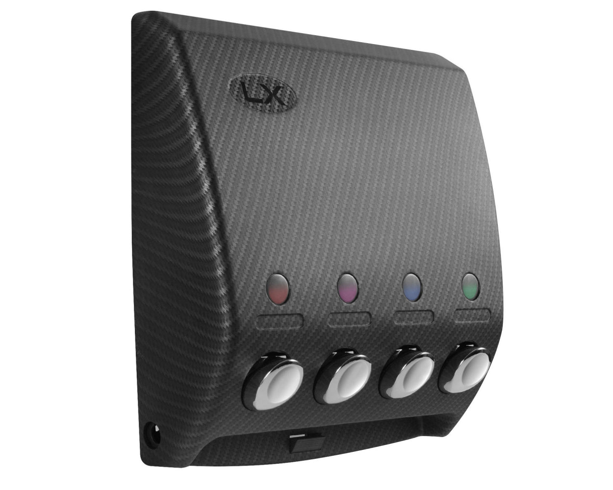 Four Chamber Shower Soap Dispenser in Carbon Fiber Design