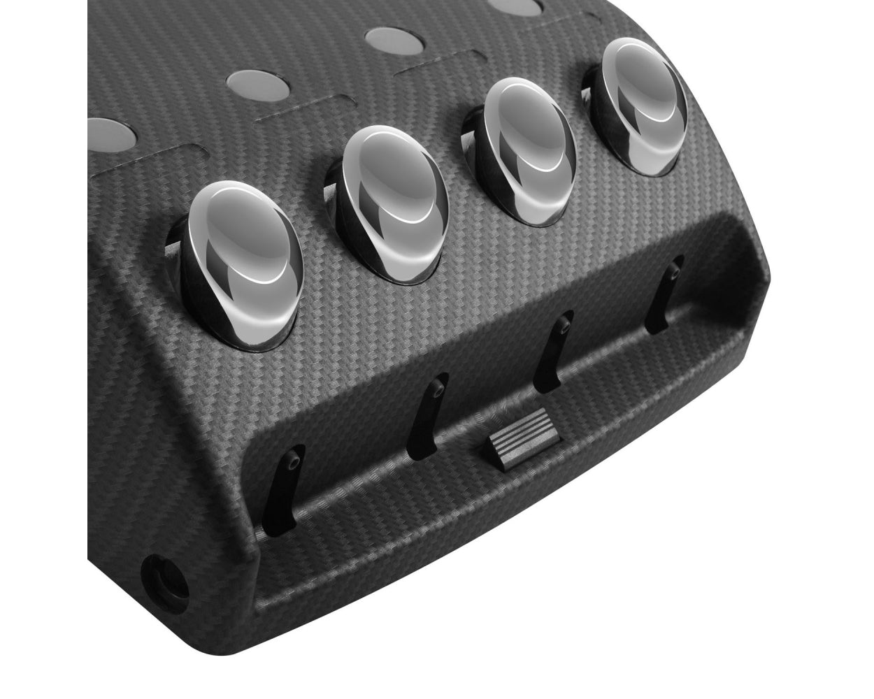 Four Chamber Shower Soap Dispenser in Carbon Fiber Design
