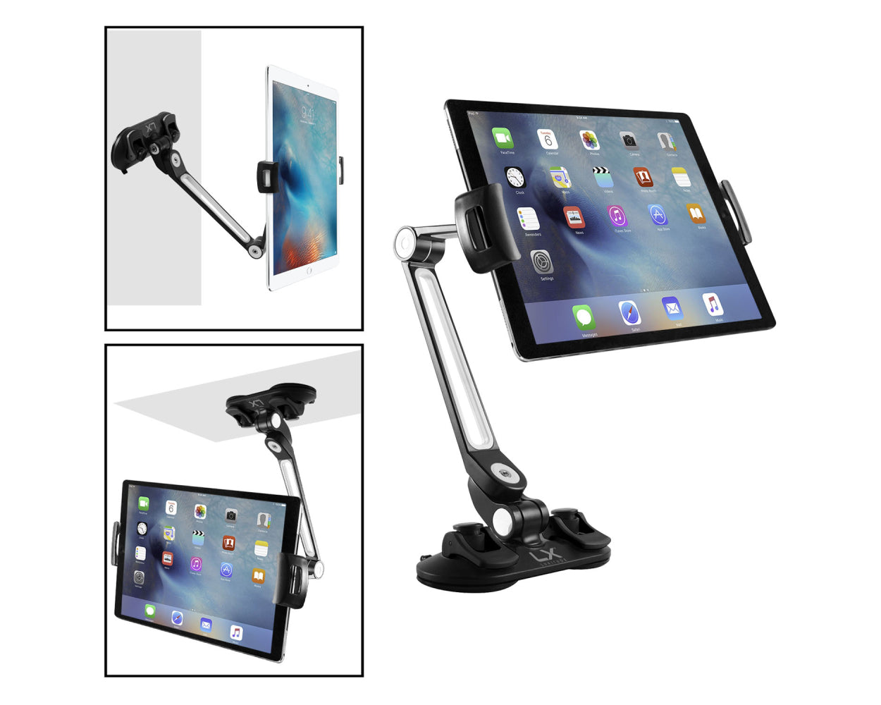 Luxitude Tablet & Phone Holder/ Stand, Perfect for Smart Phones, E-Readers, Nintendo Switch & Tablets, Permanent of Temporary Mounting Solution