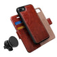 Luxitude Personalized Vegan Leather Phone Case Wallet - Compatible with iPhone 7 / 7s, w/ Detachable Slim Fit Case, w/ Dual Mode Kickstand & Car Mount, Brown