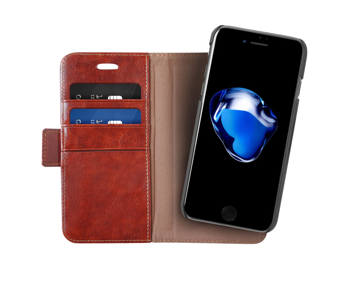 Leather Dual iPhone Case iPhone Wallet 2 Phone Holder 