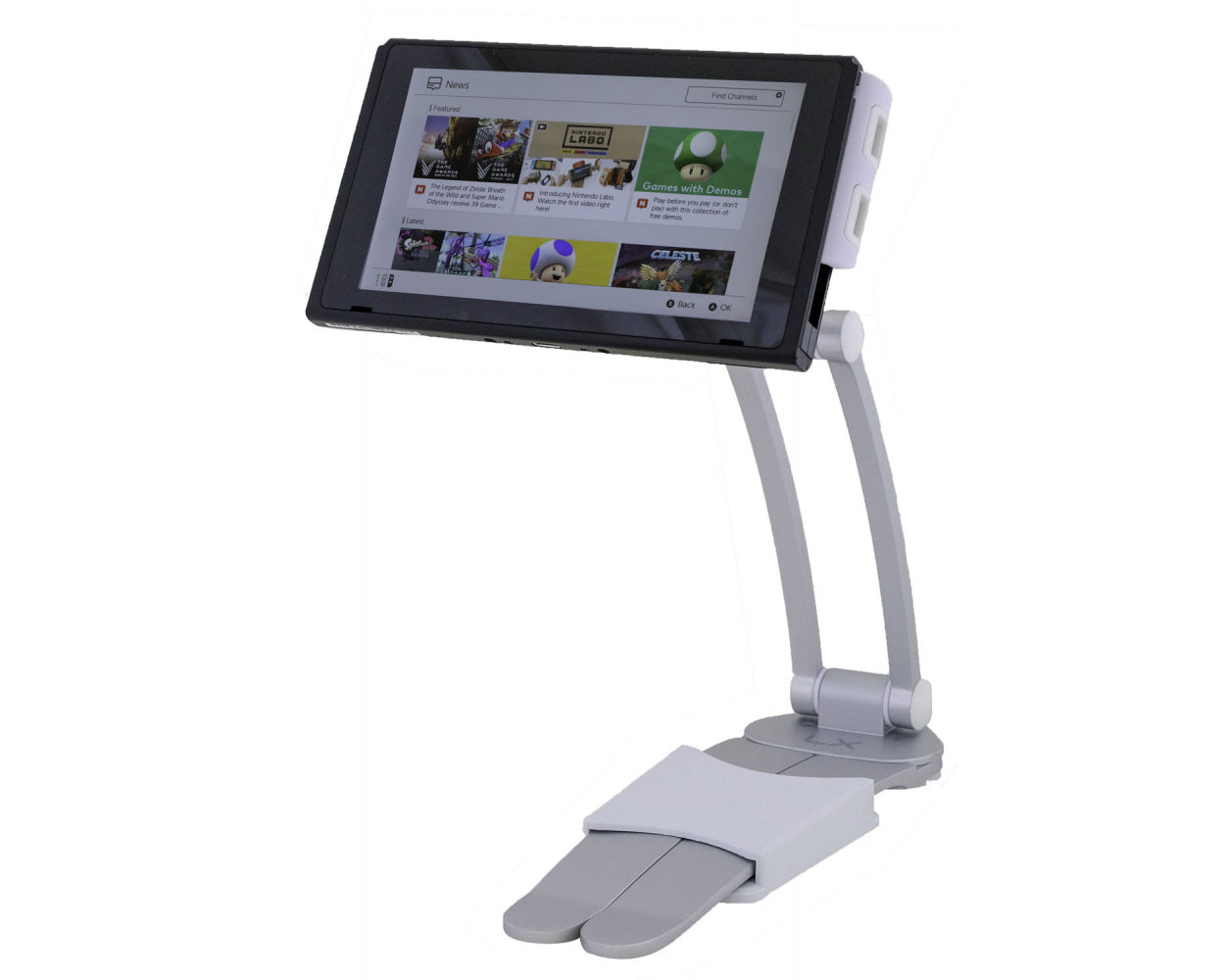 Luxitude 2-in-1 Tablet & Phone Holder/ Stand, Perfect for Smart Phones, E-Readers, Nintendo Switch & Tablets, Permanent or Temporary Mounting Solution