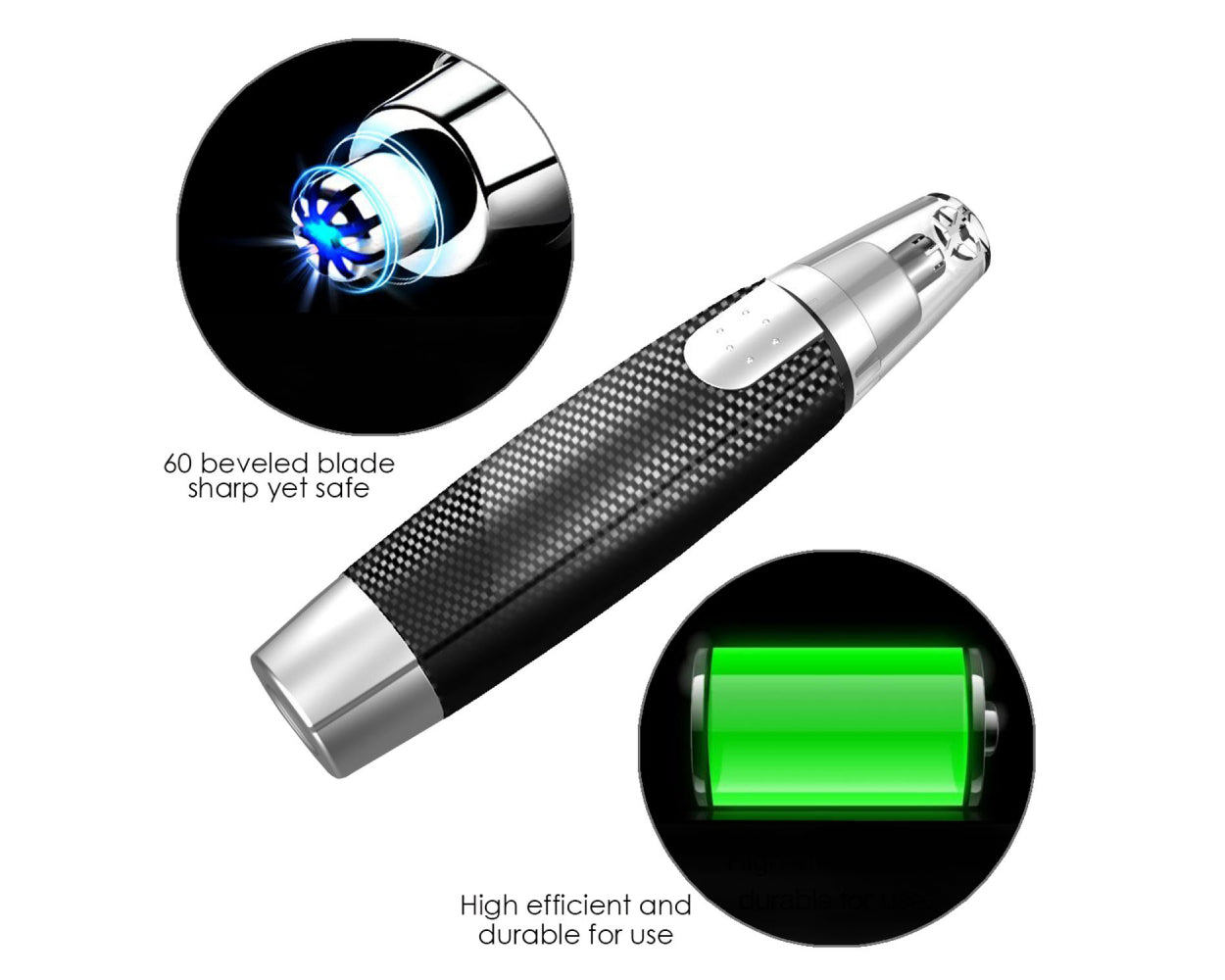 Nose and Ear Hair Trimmer - Carbon Fiber Styling